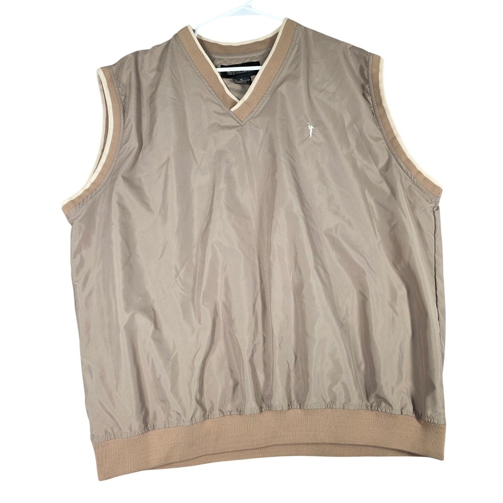 Austin Golf Pullover Vest Tour Collection Windbreaker‎ Tan Pullover Preppy sz XL